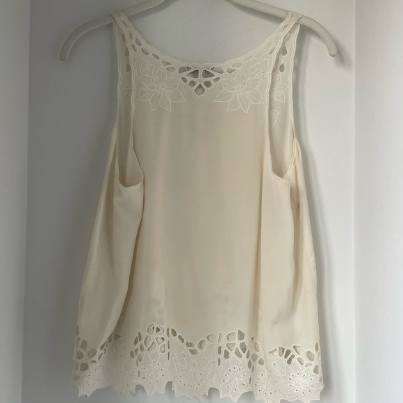 Joie White Silk Cutout Top Size Small - Picture 3 of 5